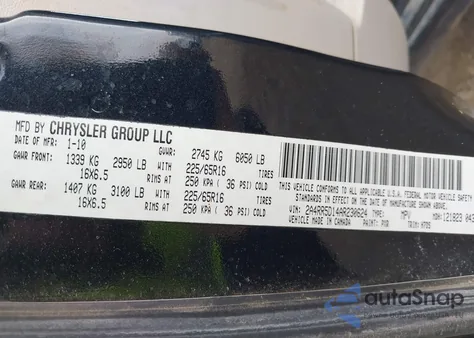 2010 Chrysler Town & Country Touring from USA, damaged, VIN 2A4RR5D14AR230624